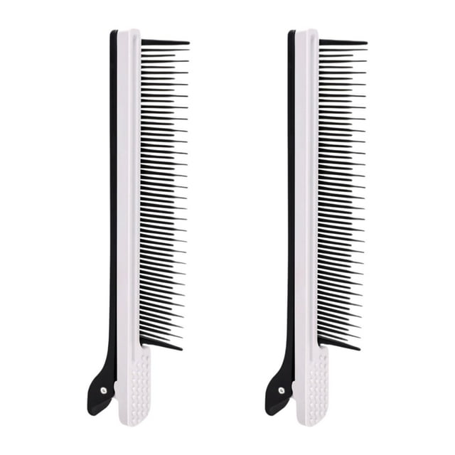 Milaget 2Pcs Hairdressing Assistant Comb Hair Dye and Perm Clips for Salon Highlights black white