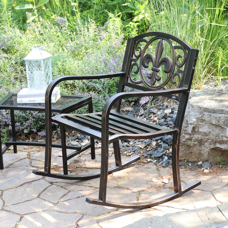 Wrought iron rocking chair walmart deals
