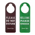 thumbnail image 2 of Kichwit Do Not Disturb Door Hanger Sign, 2 Pack Please Do Not Disturb Sign for Office, Welcome Please Knock Sign (Brown + Green), 2 of 4
