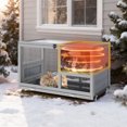 thumbnail image 3 of Insulated Wooden Rabbit Cage with Aluminum Foil Warm Layer, Weatherproof Bunny Hutch with Wheels, 3 of 8