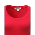 thumbnail image 3 of FashionOutfit Women's Basic Solid Round Neck Various Color Short Sleeve PlusSize Top, 3 of 3