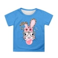 thumbnail image 3 of MUXiin Kids Easter Shirt Girls Cute Graphic Short Sleeve T Shirts Loose Happy Easter Preppy Tops Summer Clothes for Girls (Sky Blue,8-9 Years), 3 of 5