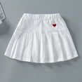 thumbnail image 2 of Girls Pleated Plaid Mini Skirt Girl Skorts Skirt, Kids Summer Casual Stretch Waist Skater Skirts Athletic Uniform Skorts, Kids Fashion Skirt Pleated Skirt White 4-5Y, 2 of 3