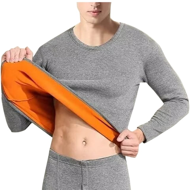 Lovzfmll Chandail Thermique pour Homme avec Design Uni, Manches Longues à Col Ras du Cou Doublées en Molleton avec Haute Élasticité pour la Rétention de Chaleur