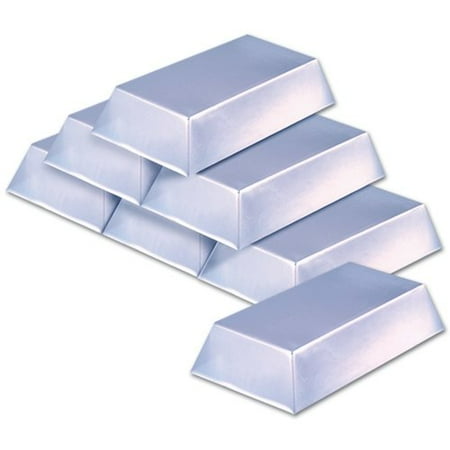 The Beistle Company Plastic Silver Bar Decorations Plaques (Set of 3)