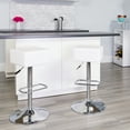 thumbnail image 2 of Flash Furniture 2 Pk. Contemporary White Vinyl Adjustable Height Barstool with Square Seat and Chrome Base, 2 of 5