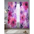 thumbnail image 2 of Spring Floral Sheer Curtains 108 Inch Length 2 Panels Set Window Treatments, Watercolor Flowers Leaves Vintage Rod Pocket Semi Curtains for Living Room/Bedroom/Kitchen Décor, 104"W x 108"L, 2 of 7