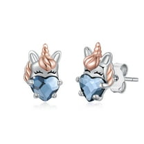 Coachuhhar Unicorn Stud Earrings, Cute Animal Earrings, Sterling Silver, Includes Gift Box