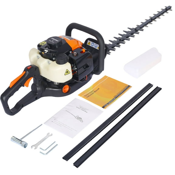 26cc 2 cycle gas powered hedge trimmer , double sided blade 24",recoil gasoline trim blade,