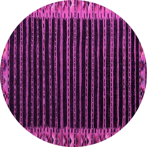 Ahgly Company Indoor Round Abstract Pink Modern Area Rugs, 4' Round
