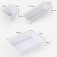 thumbnail image 2 of Organizador de cajones blanco transparente con divisor de almacenamiento y bandeja de almacenamiento con 3 tamaños de compartimentos para cubiertos, cosméticos y joyas para cocina, dormitorio y baño., 2 of 5