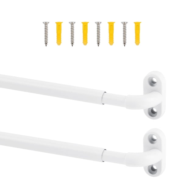 Barra de cortina TYRON con banda atornillada ajustable de 45 a 75 cm, 2 unidades, color blanco