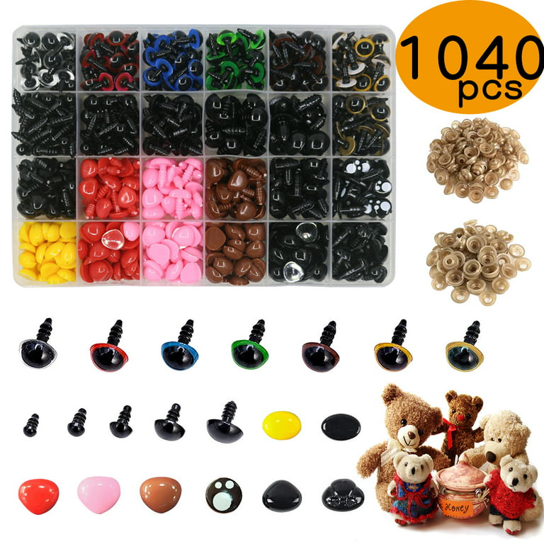 1000Pcs Plastic Safety Eyes and Noses DIY Crafts Sewing Supplies Plush Toy