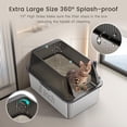 thumbnail image 3 of Caja de arena para gatos Tripamin XL de acero inoxidable con lados altos, 3 of 7