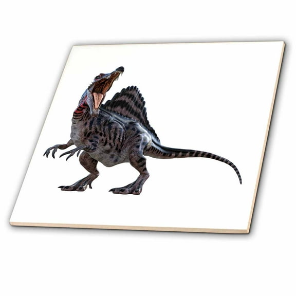 3dRose, Spinosaurus Squatting and Looking Left, 8 Inch Ceramic Tile