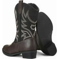 thumbnail image 2 of Kushyshoo Cowboy Boots for Girls and Boys Western Mid-Calf Black Cowgirl Boots Riding Shoes Size 1, 2 of 6