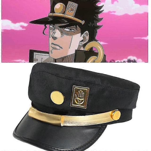 Bimaoxer Anime Jojo's Bizarre Adventure Jotaro Kujo Joseph Army Military Jojo Cap Hat+badge Animation Around Jotaro Hat