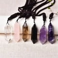 thumbnail image 5 of GKNET Natural Reiki Mineral Quartz Chakra Crystal Point Wand Obelisk Pendant Necklace-Rainbow Fluorite Quartz-1Pc, 5 of 9