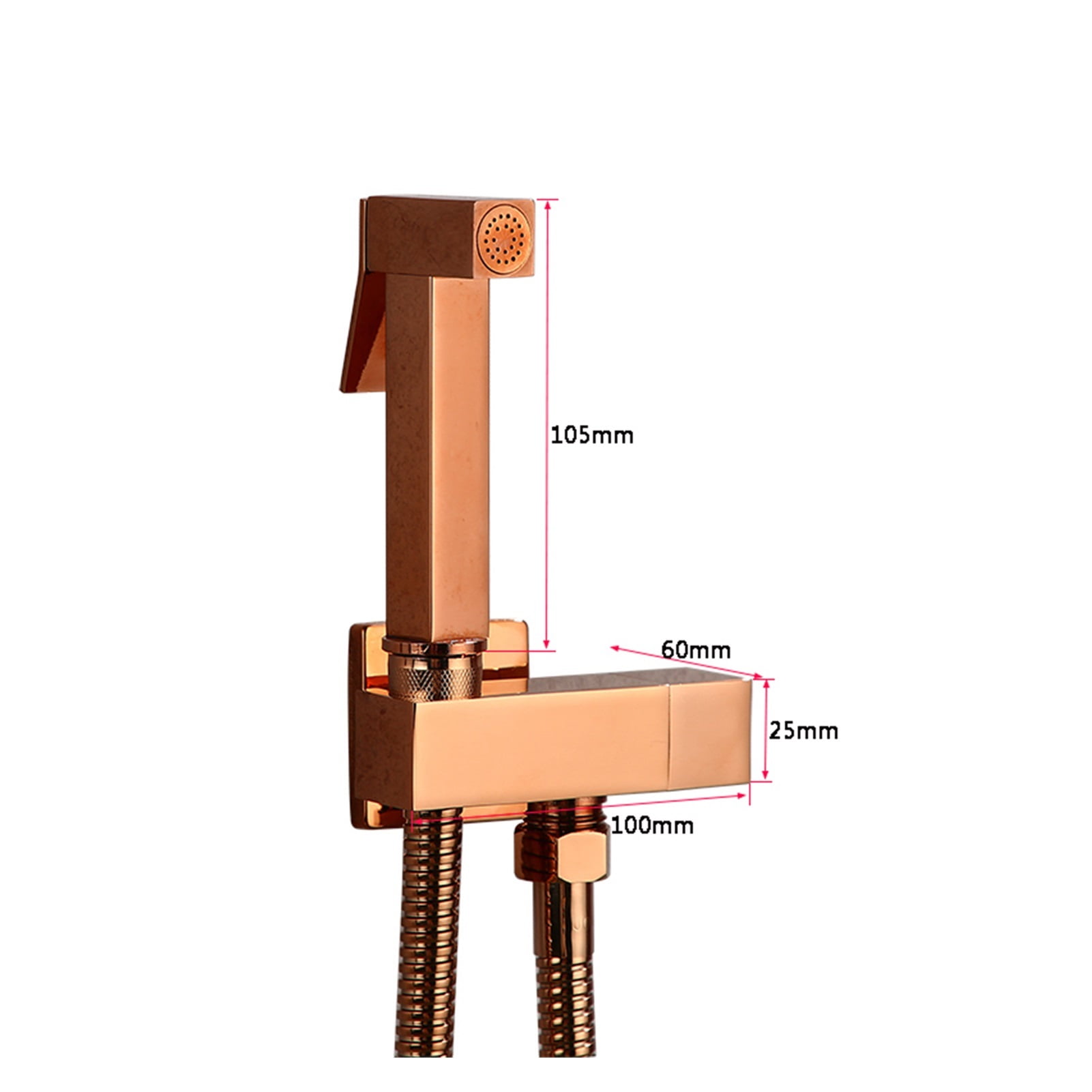 Hand Held Bidet Sprayer Douche Toilet Kit Bidet Faucet Gold Brass Square Shattaf Shower Head Copper Valve Set Jet Bidet Faucet ,Easy to Use