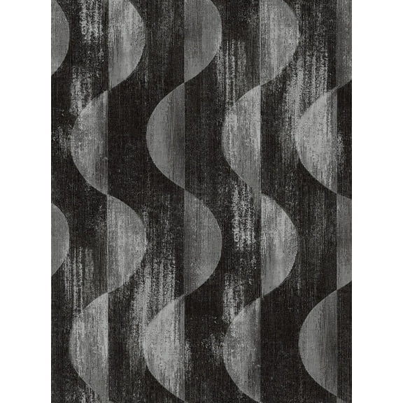 Stacy Garcia Home Charcoal Half Circles Peel and Stick Wallpaper - 20.5 in. W. x 18 ft. L. Roll