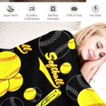 thumbnail image 3 of Softball Blanket Soft Cozy Soccer Baseball Throw Blanket Teens Boys Girls Adults Bed Couch Sofa Blankets for Sport Fans Gifts 80"X60", 3 of 6