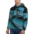 thumbnail image 3 of Naloa Blue Viper Snake1 Men's Casual Hooded Collar Drawstring Hoodies Pullover Sweatshirts Casual Long Sleeve Shirts-XX-Large, 3 of 7