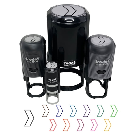 Chevron Arrow Outline Self-Inking Rubber Stamp Ink Stamper - Dry Pad (No Ink) - Mini 1/2 Inch