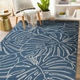 thumbnail image 6 of World Rug Gallery Contemporary Tropical Leaves Weather Resistant Reversible Indoor/Outdoor Area Rug - Blue 5'x7', 6 of 7