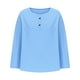 thumbnail image 4 of Tops de trabajo para Mujeres,Camiseta de mezcla de lino para mujer, cuello redondo, botones, manga larga, camisa informal de color liso para uso diario, sopatenor, 4 of 6