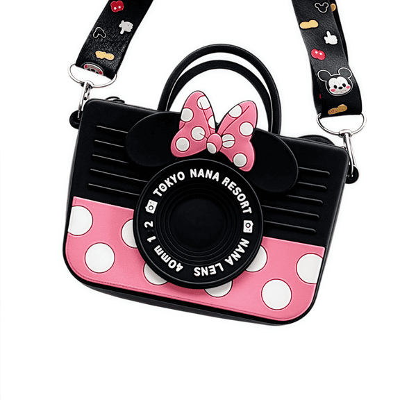 Mickey Minnie Crossbody bag with Adjustable Shoulder Strap, Handbag with Zipper, Badge Wallet with Lanyard, Wallet Purse Shoulder Bag Coin Pouch Accessories Money Bag