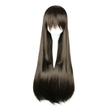 Unique Bargains Wigs for Women 28" Deep Brown Wigs with Wig Cap