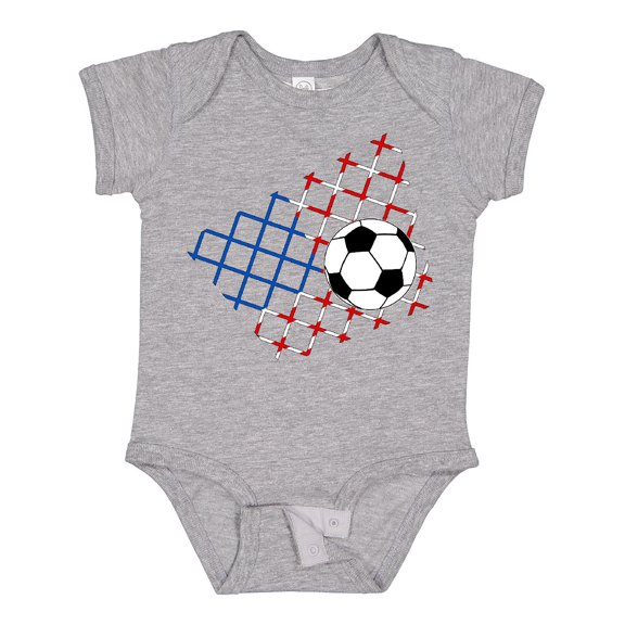 Inktastic Soccer Ball, Net with American Flag Colors Boys or Girls Baby Bodysuit
