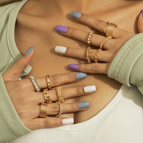 HomeKingdee 12 Pcs Vintage Stack Above Knuckle Rings Set - Fashion Alloy Multicolor Combination Rings for Women Girls Party Daily Accessories