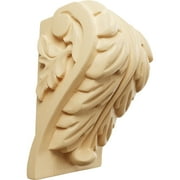 Ekena Millwork 3 1/4"W x 2 3/4"D x 5"H Medium Acanthus Leaf Block Corbel, Maple