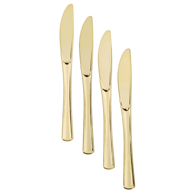 Exquisite Premium Gold Plastic Silverware Heavy Duty Cutlery Exquisite Premium Gold Plastic