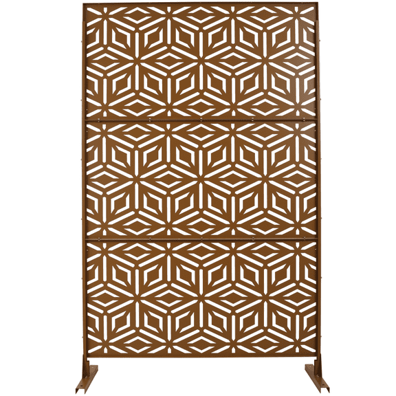 76"H Freestanding Metal Privacy Screen for Outdoor & Indoor Use