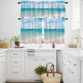 thumbnail image 2 of Summer Ocean Beach Sailboat Curtain Tier and Valance Set 3 Piece, Coastal Scene Blue Sky 3-inch Rod Pocket Window Tier Curtains Valance for Kitchen Living Room, 2 of 9