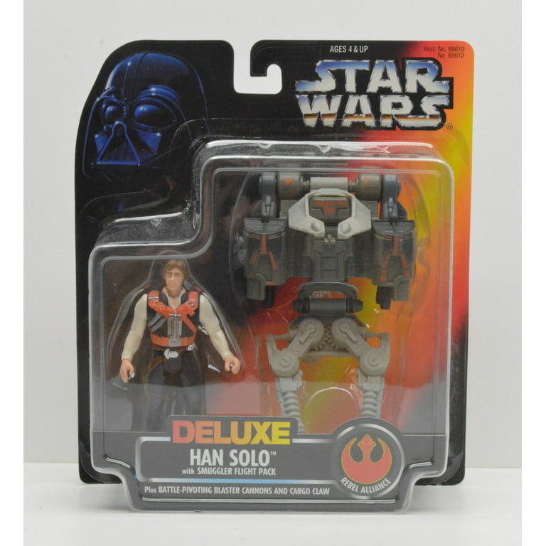 Star Wars The: Power of the Force Orange CardDeluxe Han Solo Action Figure  Set 3.75 Inches