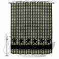 thumbnail image 2 of Shower Curtains for Bathroom, Sage Green Black Plaid Waterproof Fabric Shower Curtain, Vintage Star Buffalo Check Rustic Decorative Bathroom Curtain for Bathtub, 72"x78", No Hooks Included, 2 of 9