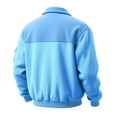thumbnail image 4 of Bomber Jacket Men Zip Up Lightweight Jackets Casual Stylish Fall Winter Coats Windbreaker Clothing with Pockets Sky Blue L, 4 of 4