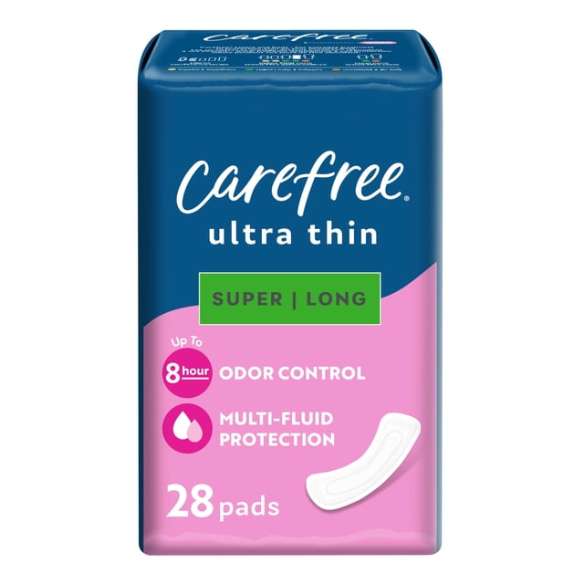 Toallas femeninas Carefree Ultra Thin Super Long 28 unidades