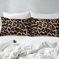 Black Brown Leopard Print Comforter Cover Set King Size Women Cheetah