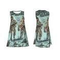 thumbnail image 7 of Naloa Astronauts On Lunar Mission Print Women's Summer Spring Casual Beach Sundress,Vacation Sleeveless Tank Crewneck Loose Dresses, 7 of 7