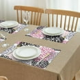 thumbnail image 3 of Bohemian Tribal Flax Table Placemats Set of 4, 12x18 Inch Washable Rustic Ethnic Decor, Artistic Vintage Patterns for Nordic Style Dining or Farmhouse Kitchen Arrangement, 3 of 6