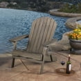 thumbnail image 3 of Jopath Folding Adirondack Chair with Extendable Leg Rest Outdoor Wooden Lounge Chairs with Slatted Back and Wide Armrests for Patio Garden Gray, 3 of 9