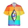 thumbnail image 4 of Camisetas con estampado 3D de la bandera del arcoíris LGBT para hombres y mujeres, camisetas de manga corta con solapa y personalidad a la moda, camisetas con botones para hombres, 4 of 5