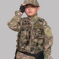 thumbnail image 2 of Chaleco táctico protector para niños, portaplacas, juegos CS, combate, paintball Cp camuflaje caqui, 2 of 9