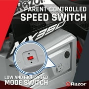 Razor Dirt Rocket MX350 - Black with Decals, up to 14 mph, 24V Electric Dirt Bike for Child 8+