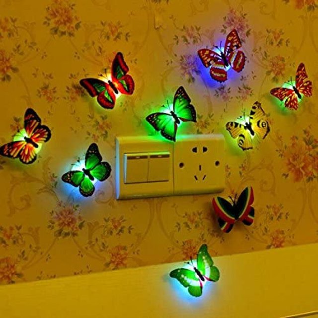 (18 piezas) Mariposas luminosas, coloridas pegatinas de pared de mariposas 3D