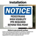 thumbnail image 3 of Pedestrians High Visibility PPE Required OSHA Notice Vinyl Decal Label 7 Inch x 5 Inch - 10 Pack, 3 of 6